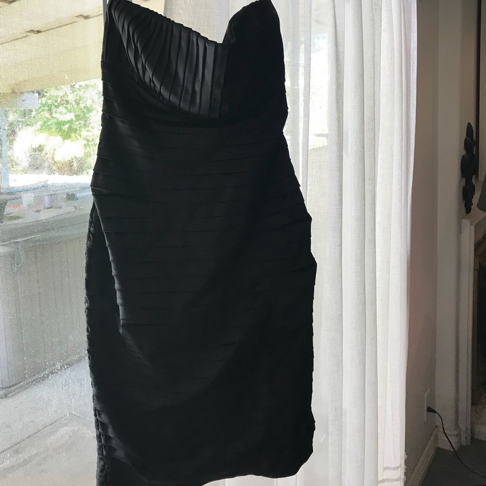Calvin Klein Black Pleated Strapless Tube Dress